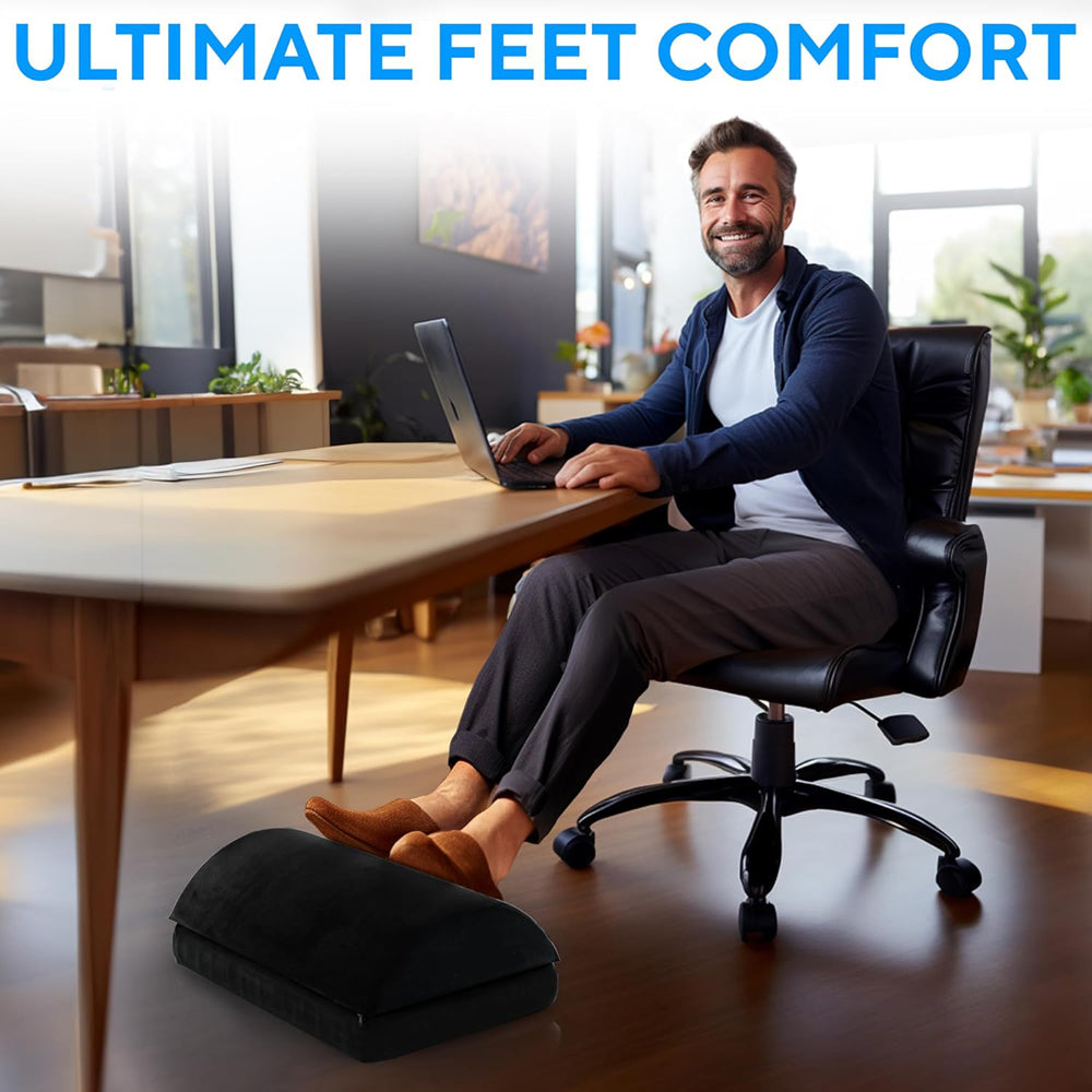 Premium Ergonomic Foot Rest for Under Desk, Office Foot Stool for Comfort and Support, Anti-Slip Footrest Pillow for Work, 
