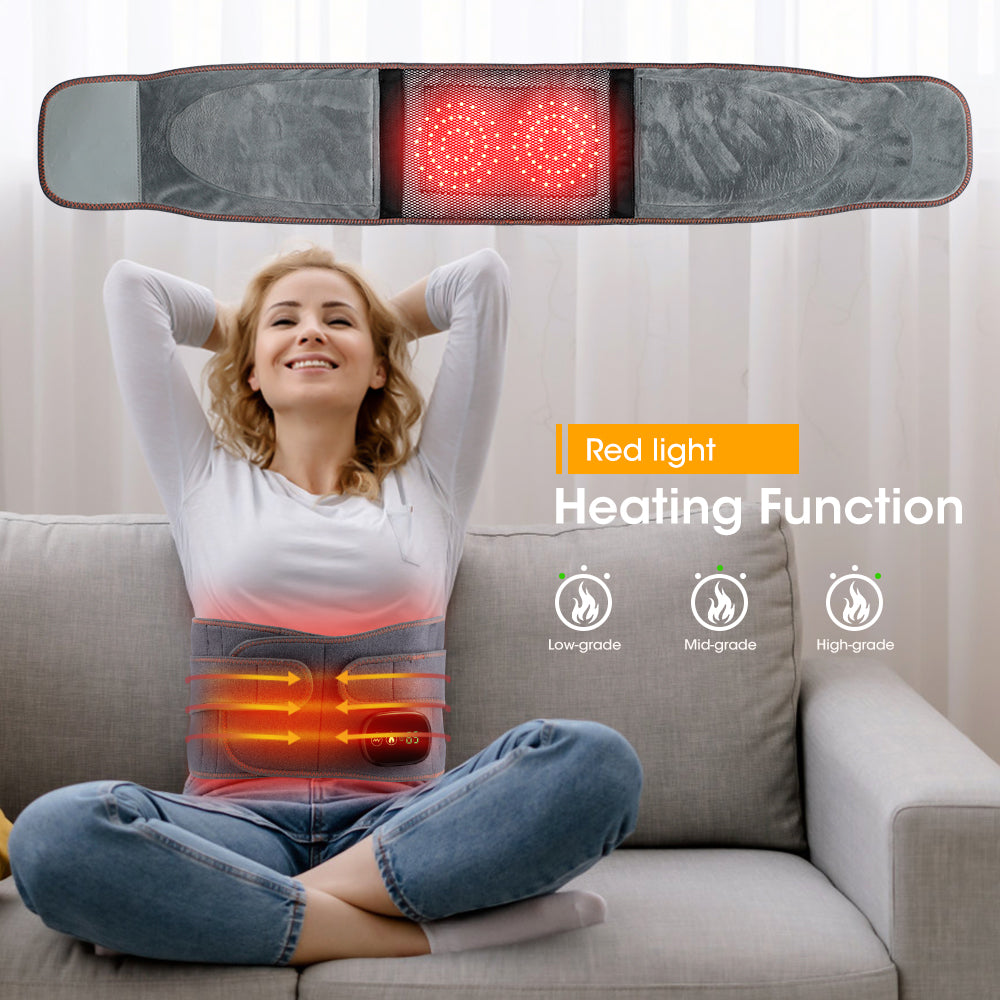 Premium Inflatable Back Support Belt with Heating & Vibration Massage – Pain Relief, Lumbar Traction, Red Light Therapy,