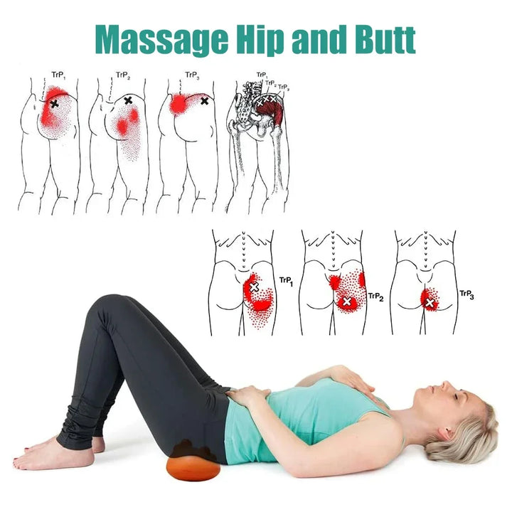 High Quality Sciatica Massager Deep Tissue Tool for Lower Back & Butt - 14 Trigger Points Myofascial Release for Hip, 
