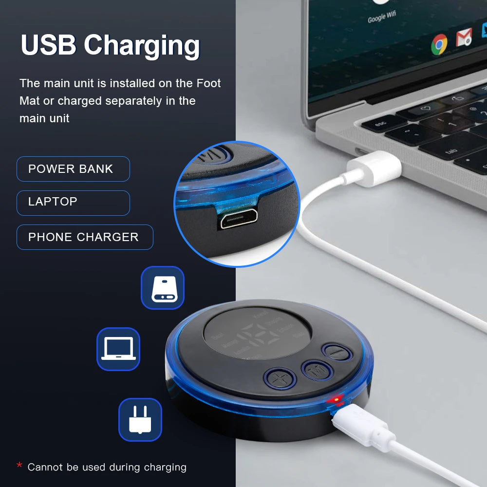 Premium Electric EMS Foot Massager - Rechargeable Pulse Muscle Stimulator with Remote Control, 8 Modes, 19 Intensity Levels