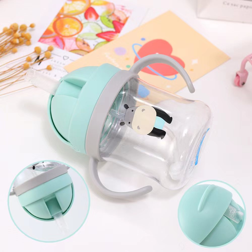 Premium 250ml Kids Water Cup – Anti-Choke, Spill-Proof, with Suction Ball & Straw, Cute Cartoon Design, Ideal for Toddlers 