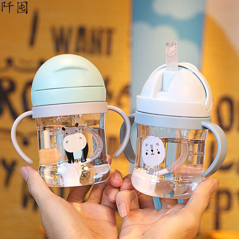 Premium 250ml Kids Water Cup – Anti-Choke, Spill-Proof, with Suction Ball & Straw, Cute Cartoon Design, Ideal for Toddlers 