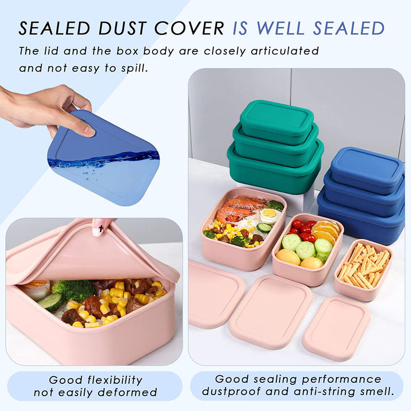 Premium Leak-Proof Bento Lunch Box – Reusable Silicone Meal Prep Container, BPA-Free, Microwave & Dishwasher Safe, Perfect  