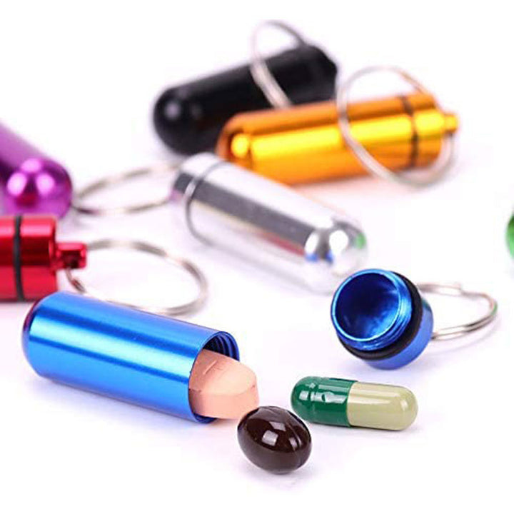 Premium Portable Waterproof Aluminum Pill Box – Compact Medicine Organizer for Tablets, Vitamins, Fish Oils, and Pills 