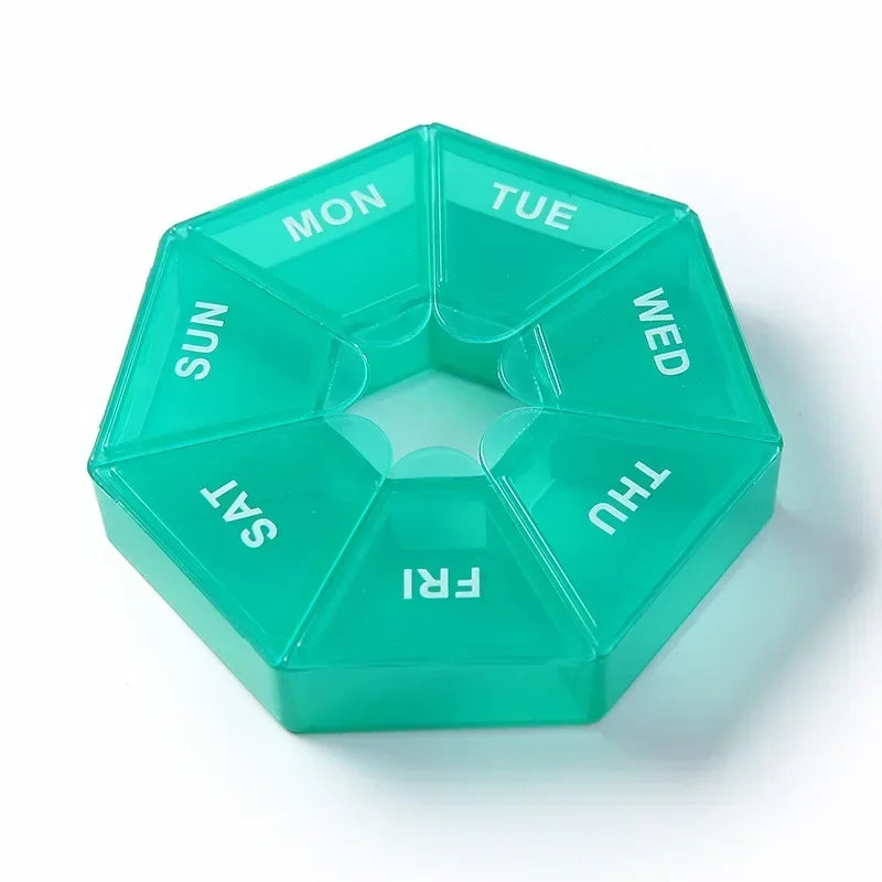 Premium Mini Portable Pill Organizer – Weekly Travel Tablet Holder, Compact 7-Day Storage Box for Pills, Vitamins, and  