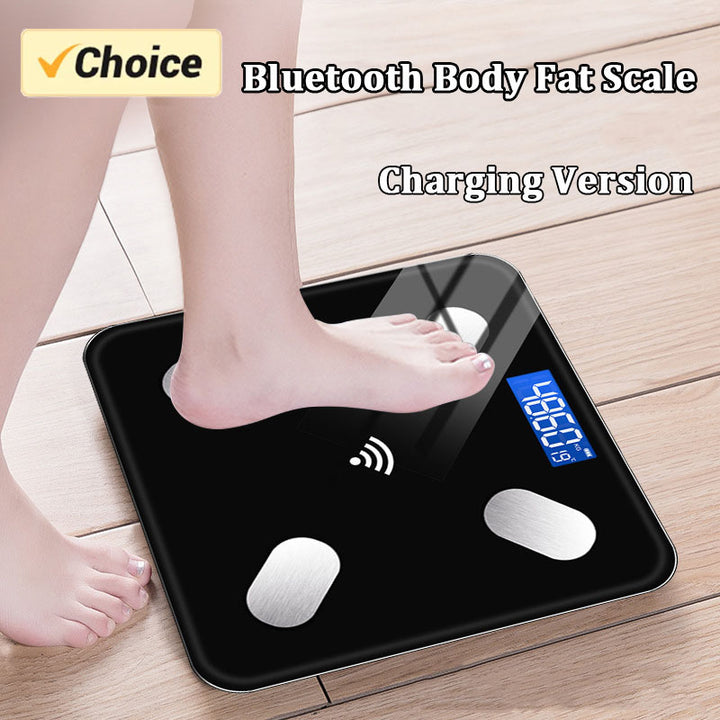 Premium Smart Digital Body Weight Scale – Wireless Fat Analyzer with Smartphone App, Tempered Glass Design, Available in, 