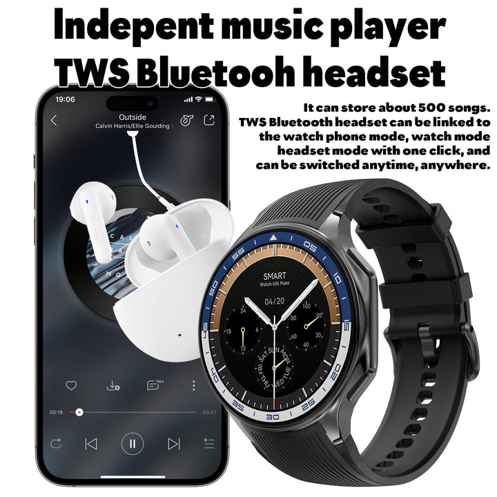 Premium Smartwatch for Men – 1.43'' 3D Surround Vision Display, 4GB RAM, 32GB Storage, Bluetooth Calling, Waterproof, Heart 
