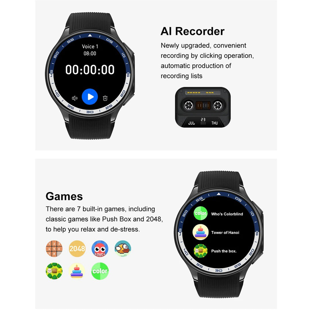 Premium Smartwatch for Men – 1.43'' 3D Surround Vision Display, 4GB RAM, 32GB Storage, Bluetooth Calling, Waterproof, Heart Rate & Sleep Monitoring, MP4 Video Playback, Voice Assistant - StrengthXPhysiotherapy