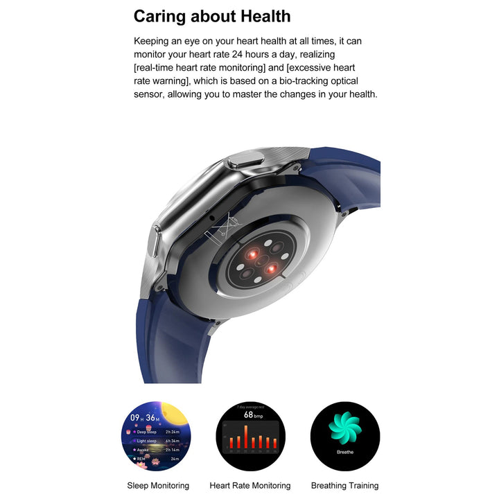 Premium Smartwatch for Men – 1.43'' 3D Surround Vision Display, 4GB RAM, 32GB Storage, Bluetooth Calling, Waterproof, Heart Rate & Sleep Monitoring, MP4 Video Playback, Voice Assistant - StrengthXPhysiotherapy