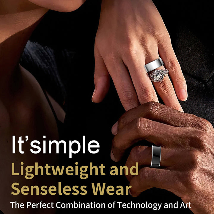 Premium Smart Ring for Health Monitoring – Military Grade Titanium, Waterproof IP68 & 3ATM, Multi-Sport Modes, Heart Rate &