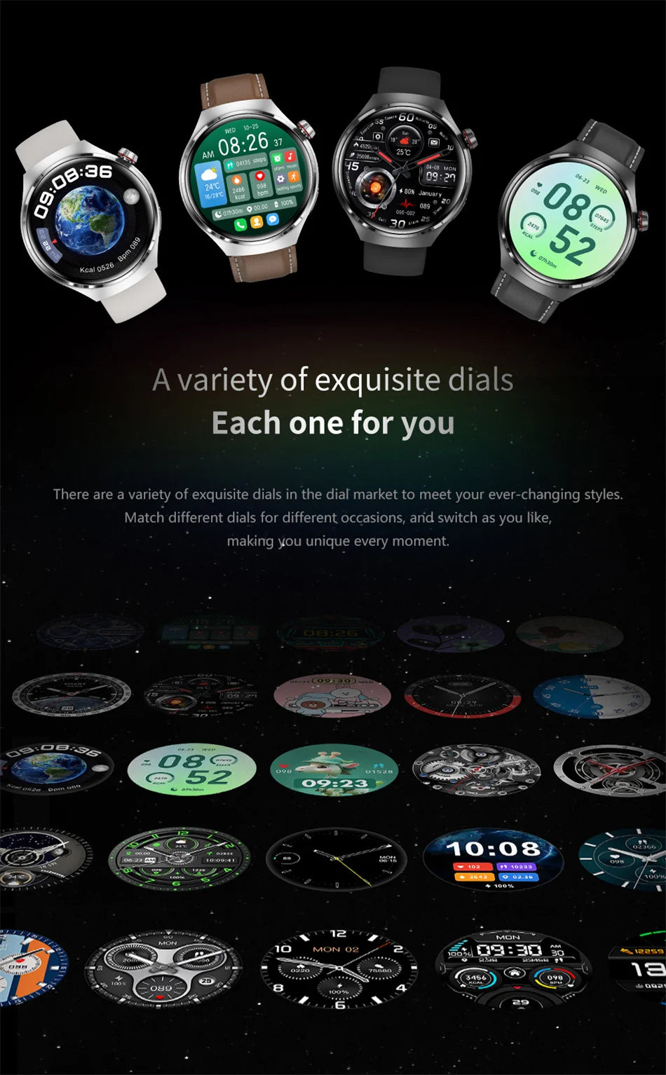 Premium GPS Smart Watch for Men & Women | 360° AMOLED Display, NFC, Bluetooth Call, IP68 Waterproof, Heart Rate Monitor, Fitness Tracker, Sleep Monitoring, Multi-Sport Modes - StrengthXPhysiotherapy