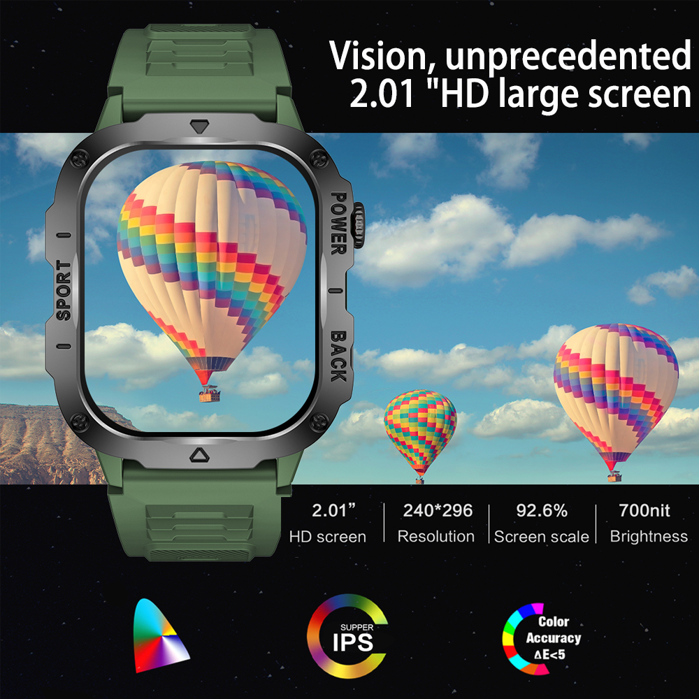 Premium GPS Fitness Tracker Smartwatch with 1.99 Inch HD Screen, Heart Rate, Blood Pressure, ECG, Blood Oxygen Monitoring – Bluetooth Call, NFC, 100+ Exercise Modes, Waterproof - StrengthXPhysiotherapy