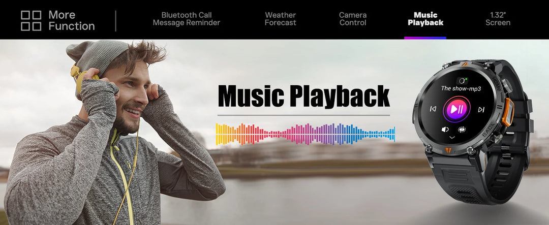 Premium Smart Watch for Men, Bluetooth Call, Full Touchscreen, Health Monitor, IP68 Waterproof, Fitness Tracker, Flashlight, Custom Faces, iOS & Android Compatible - StrengthXPhysiotherapy