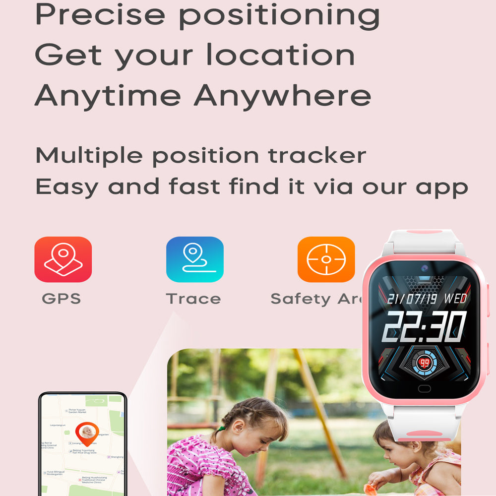 Premium 4G Kids Smartwatch – Video Call, GPS Tracking, IP67 Waterproof, 8GB ROM, Health Monitoring, Wi-Fi, Voice & Video