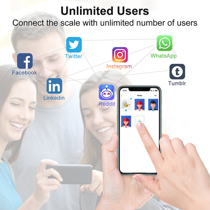 Premium Smart Body Weight Scale – Bluetooth Digital Scale with Large LCD Display, Tracks BMI, Body Fat, Muscle Mass, 