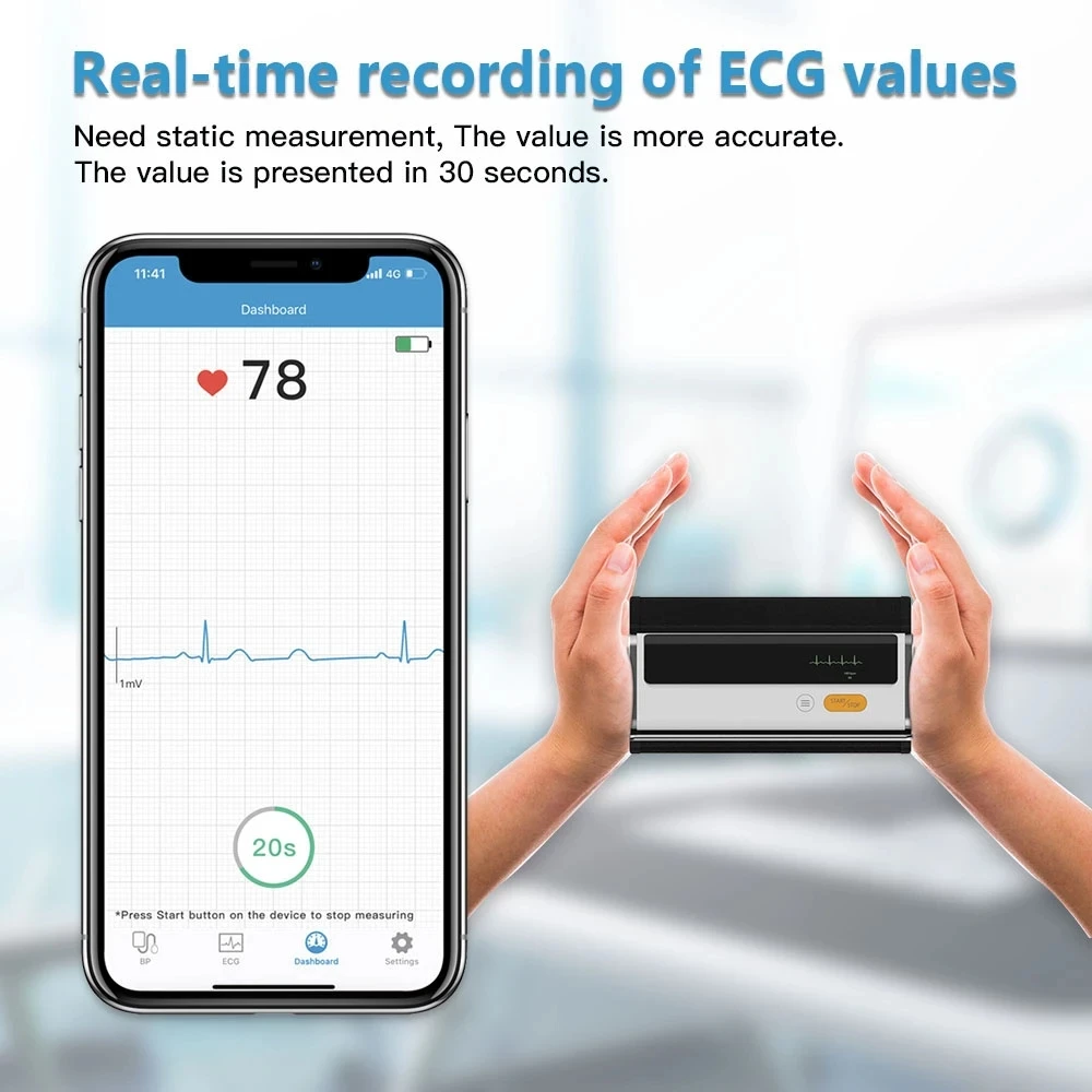 Premium Wireless Bluetooth Blood Pressure Monitor – ECG Function, Automatic Digital BP Machine with Heart Rate & Pulse 