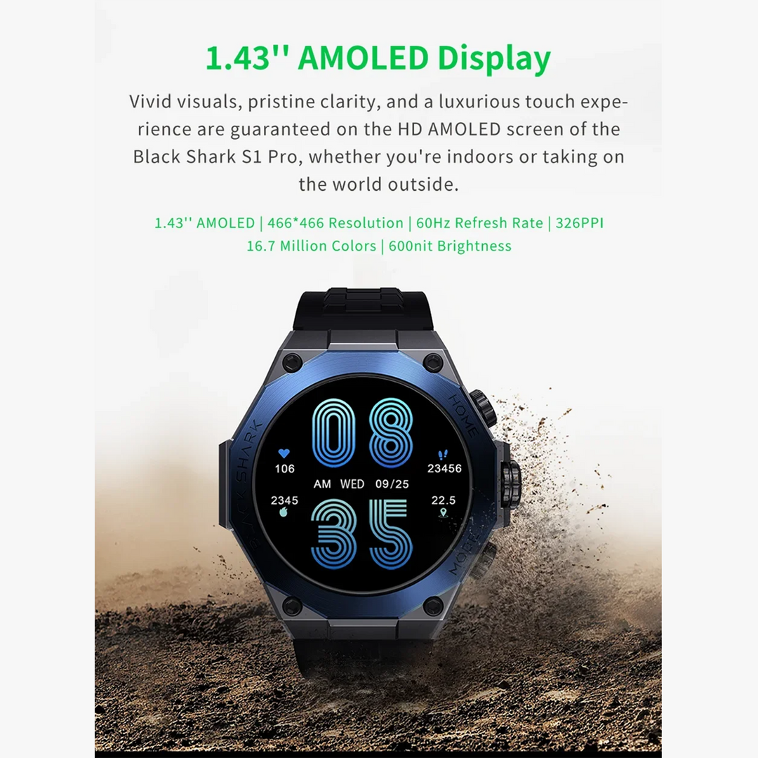 Premium Smartwatch for Men & Women – 1.43" AMOLED Display, GPS, 100+ Sports Modes, 21 Days Battery Life, 5ATM Waterproof, Wireless Charging, AI Voice Assistant, Global Version - StrengthXPhysiotherapy