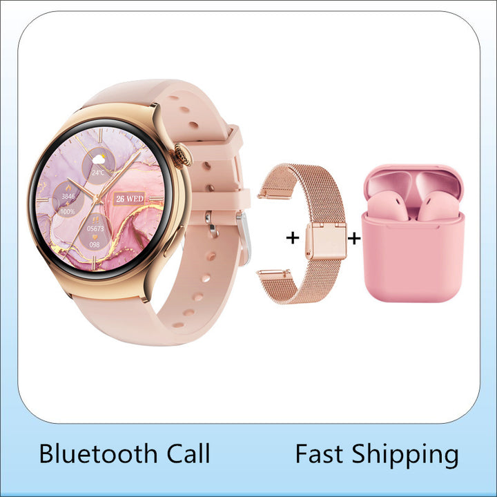 Premium Smartwatch for Women - AMOLED Display, Bluetooth Calling, NFC, GPS, IP68 Waterproof, Multiple Sports Modes, Heart 