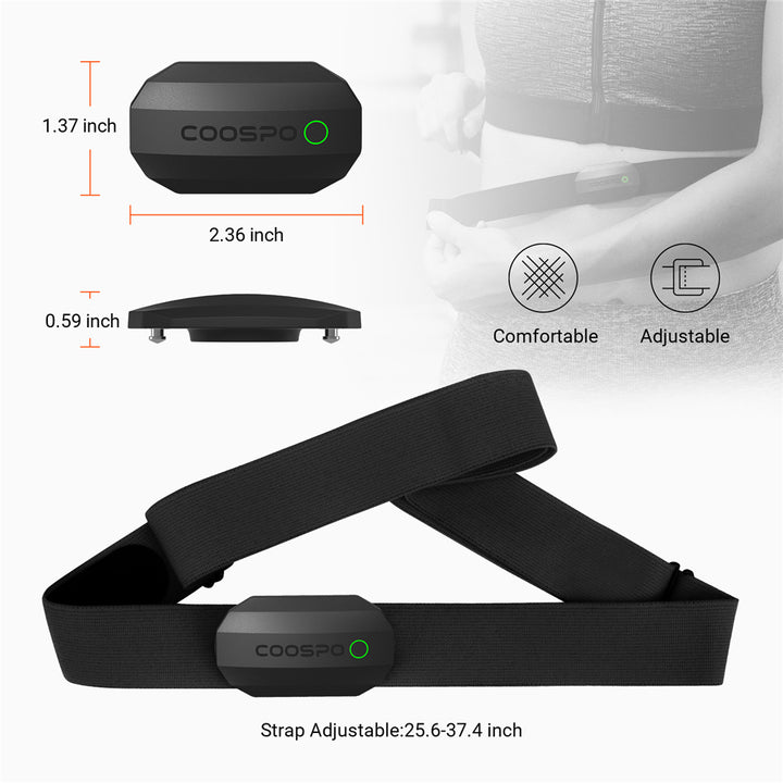 Premium Heart Rate Sensor with Chest Strap – BLE & ANT+ Connectivity, IP67 Waterproof, Real-Time Tracking for Cycling, Wahoo,
