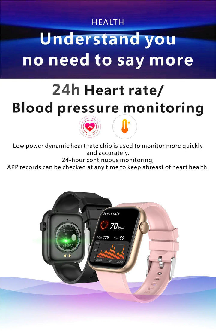 Premium Smartwatch - Wireless Charging, Bluetooth Calls, Fitness Tracker, Custom Watch Faces, Heart Rate Monitoring, Sleep Tracking, Waterproof, Men & Women - StrengthXPhysiotherapy