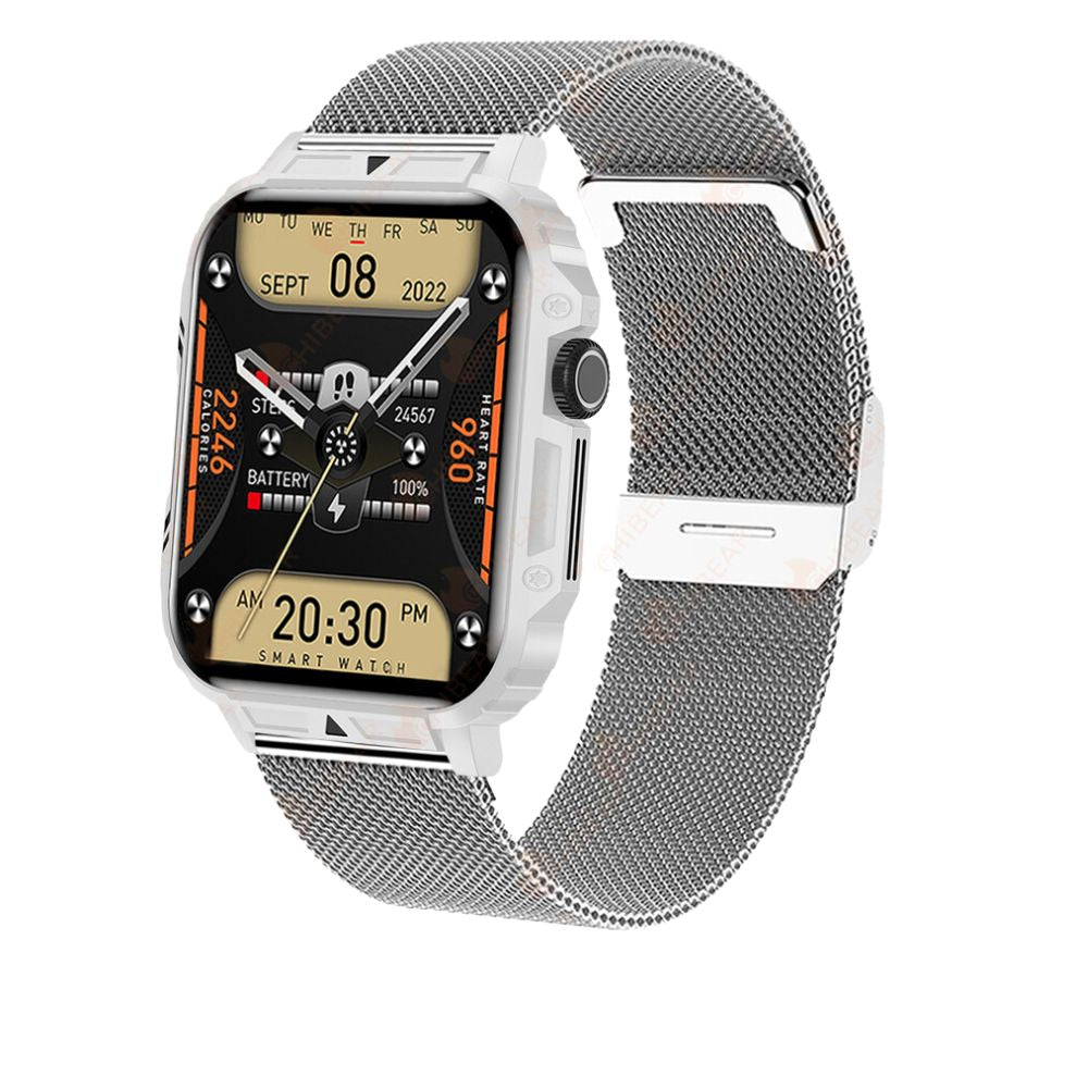 Premium Outdoor Military Smartwatch for Men - Bluetooth Calling, IP68 Waterproof, 100+ Sports Modes, 1.95-inch Display, Heart