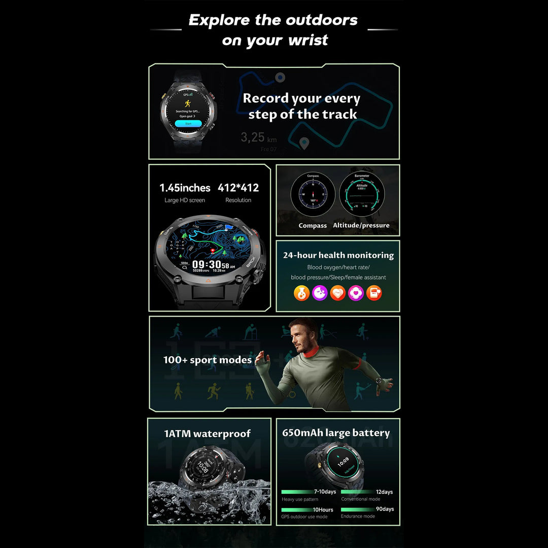 Premium Waterproof Sports Watch for Men and Women – 50M Waterproof, Dual Time, Pedometer, Stopwatch, Alarm, Countdown, Shockproof, EL Backlight, Lightweight Military Clock - StrengthXPhysiotherapy