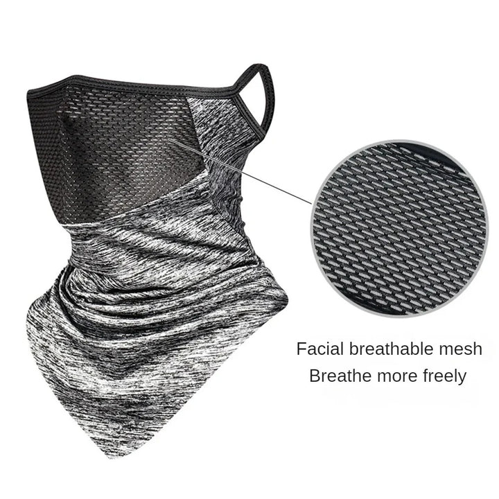 Premium Breathable Ear Hanging Mask – Ice Silk Cycling Face Cover, Triangle Headscarf, Nylon Cool Material for Outdoor Sports and Riding Protection - StrengthXPhysiotherapy