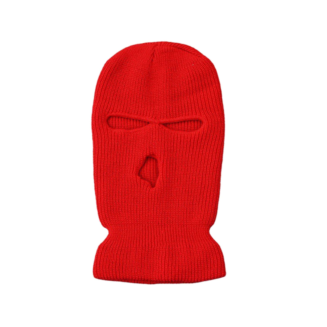 Premium Windproof Full Face Ski Mask – Men’s Wool Balaclava with 3 Holes, Warm Knit Winter Hat, Custom Embroidery, 16 Color
