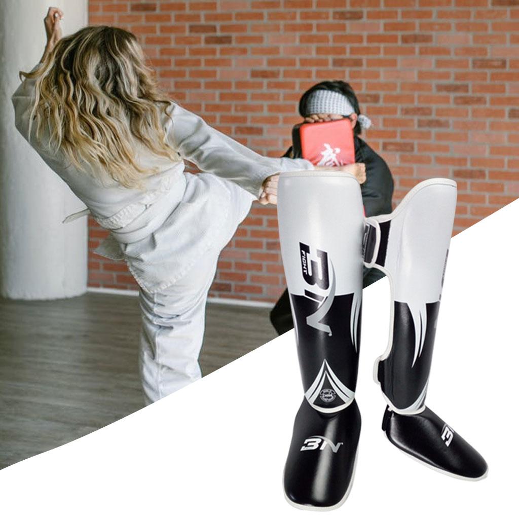 Premium Muay Thai Leg Protectors – High Quality Sanda Fighting Combo with Thickened Back Guard, Durable Leg Guards 