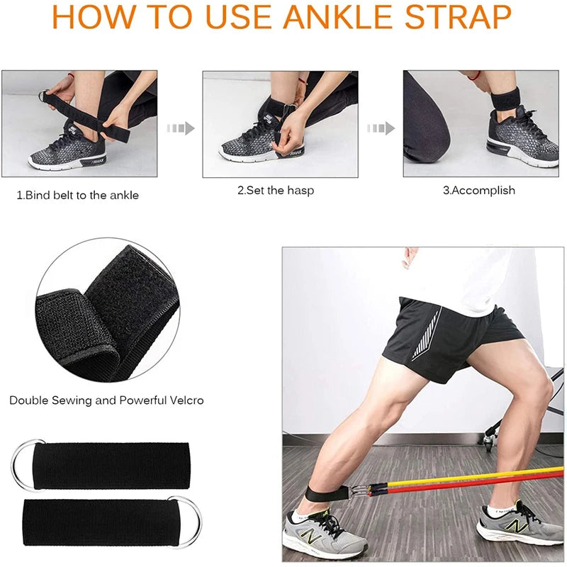 Premium 11pcs TPE Resistance Bands Set – Includes Door Anchor, Handles, Leg Ankle Straps, Carry Bag for Home Gym, Full Body 