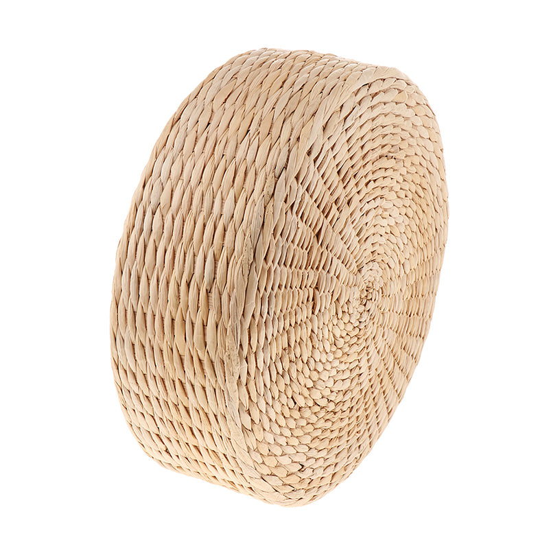 Premium Natural Straw Round Pouf – Handwoven Tatami Sitting Cushion for Living Room, Meditation & Worship – Eco-Friendly