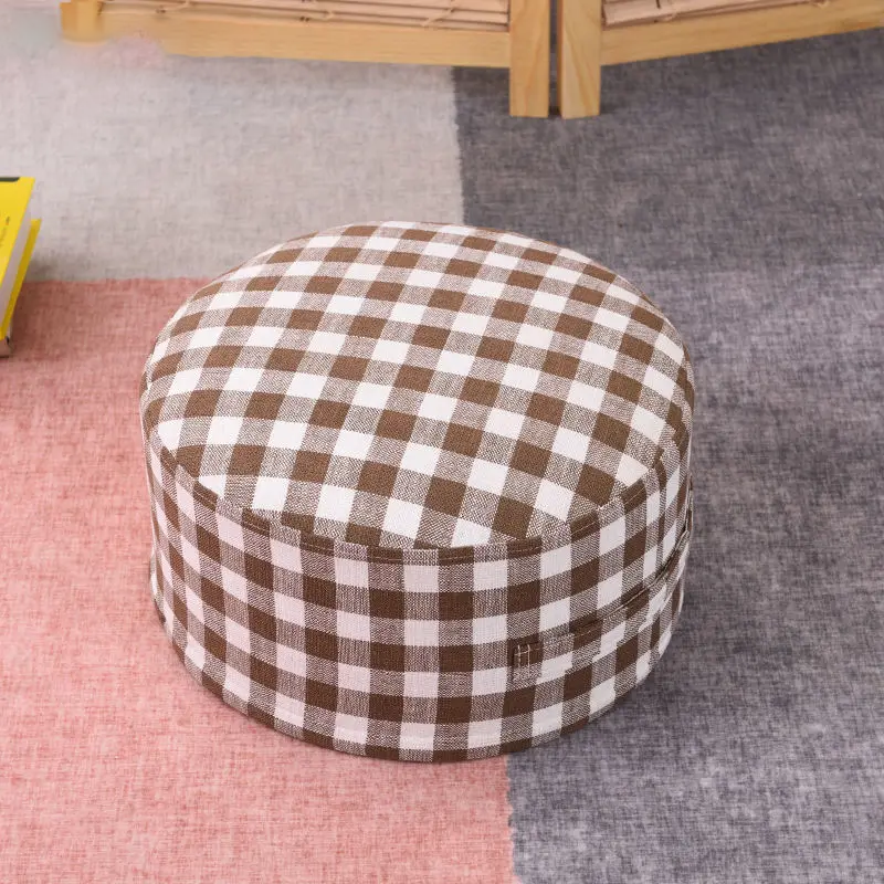 Premium Round High-Strength Sponge Seat Cushion – Comfortable Tatami Meditation & Yoga Pad – Removable Linen Cove